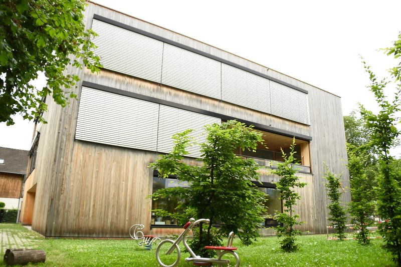 Kindergarten Hatlerstraße, Dornbirn, Neubau in Stahlbeton-Holzmischbauweise