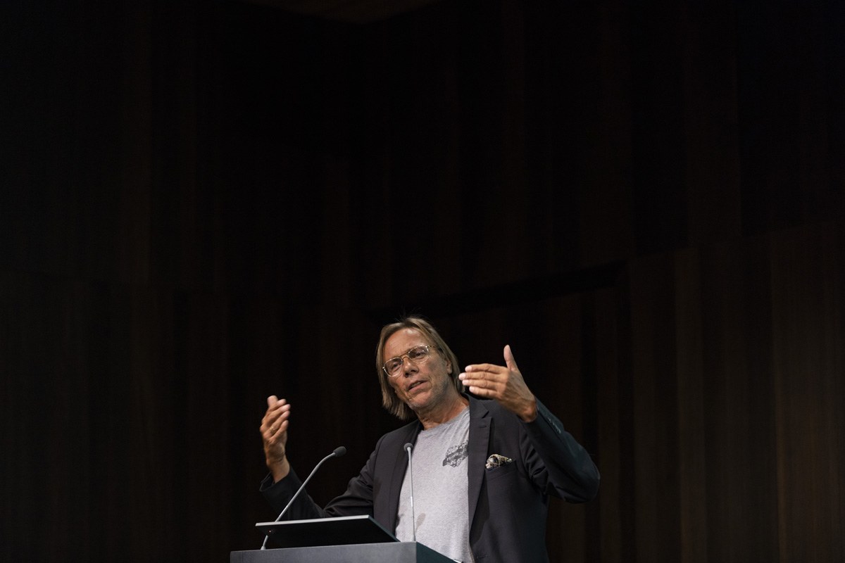 Alexander Abbrederis, Kriemhild Büchel-Kapeller, Katharina Lins, Harald Welzer bei der Energie Lounge 2018. Bildnachweis Darko Todorovic.